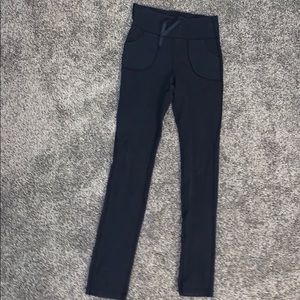 Lululemon navy leggings-pockets and drawstring -6